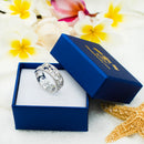 925 Sterling Silver Vines & Scrolls, Cubic Zirconia Band For Women. Elegant 9mm Cutout Pinky, Statement, Wedding, Engagement, Thumb Ring.