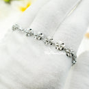 925 Sterling Silver Plumerias Bracelets For Girls, Women. Handmade, Flexible, Adjustable Tropical Flower Bracelet. Bridal Gift For Her.