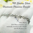 925 Sterling Silver Plumerias Bracelets For Girls, Women. Handmade, Flexible, Adjustable Tropical Flower Bracelet. Bridal Gift For Her.