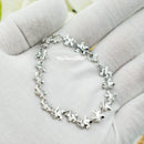 925 Sterling Silver Plumerias Bracelets For Girls, Women. Handmade, Flexible, Adjustable Tropical Flower Bracelet. Bridal Gift For Her.