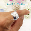 925 Sterling Silver Hand Carved Hawaiian Ring For Women. 15mm Wide, Hand Engraved, Scalloped Edge, Plumerias & Scrolls Wedding, Engagement Band