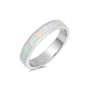 925 Sterling Silver Stackable White Opal Band.  3mm, 4mm Delicate, Skinny Ring for Pinky, Thumb, Toe, Wedding Band.