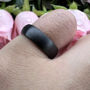 Black Tungsten Carbide Ring For Men and Women. 8mm Dome Shape, Barrel, Comfort Fit Wedding Band, Pinky, Statement or Thumb RIng