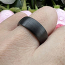 Black Tungsten Carbide Ring For Men and Women. 8mm Dome Shape, Barrel, Comfort Fit Wedding Band, Pinky, Statement or Thumb RIng