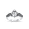 925 Sterling Silver Angel Wings Ring With Cubic Zirconia Heart and Crown.