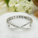 925 Sterling Silver Best Friends Ring For Girls, Women.  BFF Infinity Symbol Ring.  Friendship, Life Partner Ring. Valentine's Day Gift.