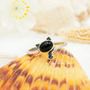 925 Sterling Silver Cat With Genuine Gemstones Ring For Women and Children.  12mm (1/2") Wide Kitty Cat Ring For Pinky, Ring Finger, Middle, Index or Thumb.