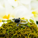 925 Sterling Silver Cat With Genuine Gemstones Ring For Women and Children.  12mm (1/2") Wide Kitty Cat Ring For Pinky, Ring Finger, Middle, Index or Thumb.