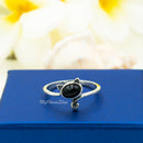 925 Sterling Silver Cat With Genuine Gemstones Ring For Women and Children.  12mm (1/2") Wide Kitty Cat Ring For Pinky, Ring Finger, Middle, Index or Thumb.