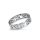 925 Sterling Silver Celtic Knot Ring For Men & Women.  6mm Cutout Band, Irish Scottish Trinity Love Knot Design for Pinky, Wedding, Thumb, Index Finger Ring.  His & Her Matching Bands.