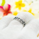 925 Sterling Silver Celtic Knot Ring For Men & Women.  6mm Cutout Band, Irish Scottish Trinity Love Knot Design for Pinky, Wedding, Thumb, Index Finger Ring.  His & Her Matching Bands.