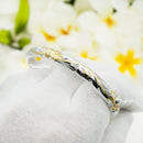 925 Sterling Silver Hawaiian Open Bangle For Women. 8mm Hinged, Cutout Plumerias & Scrolls Bracelet.  Aloha Island Jewelry Gift for Her.