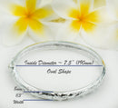 925 Sterling Silver Hawaiian Open Bangle For Women. 8mm Hinged, Cutout Plumerias & Scrolls Bracelet.  Aloha Island Jewelry Gift for Her.