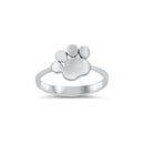 925 Sterling Silver Dog Paw Print Ring For Boys, Girls & Women.  10mm Medium Stackable Pet Paw Ring for Pinky, Statement, Index, or Thumb.