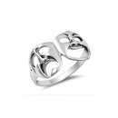 925 Sterling Silver Drama Mask Ring For Men & Women.  Musical, Theatrical Performance, Comedy, Tragedy Mask Pinky, Statement, Thumb Ring.