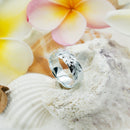 925 Sterling Silver Hawaiian Maile Lei Ring For Women.  6mm, 8mm Hand-Carved, Engraved With Plumeria & Maile Leaves, Island Wedding Bands.