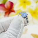 925 Sterling Silver Opal Ring With CZ For Women, Girls. 10mm Oval White, Blue, Pink Opal Pinky, Statement, Wedding Ring.