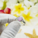 925 Sterling Silver Opal Ring With CZ For Women, Girls. 10mm Oval White, Blue, Pink Opal Pinky, Statement, Wedding Ring.