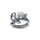 925 Sterling Silver Oxidized Full Octopus Ring For Women and Men.  19mm (3/4") Handcrafted Whole Octopus Design. Hawaiian Sealife Jewelry.