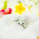 925 Sterling Silver Hawaiian Plumerias Ring For Women. Royal, Elegant, White or Blue Opal Flowers Cluster Wedding, Pinky, Statement Ring.