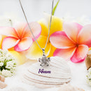 925 Sterling Silver Plumeria Flower Necklace For Women, Girls.  Tropical, Hawaiian Classic Plumeria Necklace With CZ. Bridesmaids Necklace.