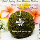 925 Sterling Silver Plumeria Flower Necklace For Women, Girls.  Tropical, Hawaiian Classic Plumeria Necklace With CZ. Bridesmaids Necklace.