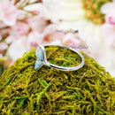925 Sterling Silver Whale Tail Ring With Genuine Larimar Inlay. Orca Whale Tail Ring For Pinky, Index, Thumb, Ring Finger. Sea Life Jewelry.