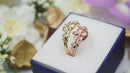 14K Gold Plated, 925 Sterling Silver Plumeria & Turtles Ring For Women, Girls, Children.  Hawaiian Sea Turtle, Gold, Silver Plumeria Ocean Beach Jewelry