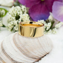 Stainless Steel 10mm 14K Gold IP Plated Ring