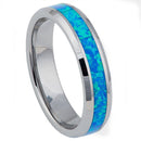 Scratch Free Tungsten Carbide Ring With Opal Inlay