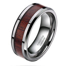Tungsten Carbide Ring With Koa Wood Inlay