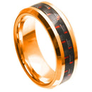 Scratch Free Tungsten Carbide Ring With Carbon Fiber Inlay - 8mm