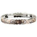 925 Sterling Silver Hand Carved Hawaiian Queen Bangles 2 Tones - 6mm to 18mm