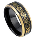 Scratch Free Tungsten Carbide Ring - 8mm Celtic Dragon Design