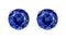 925 Sterling Silver CZ Stud Earrings - Blue Sapphire Color AAA+