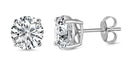 925 Sterling Silver CZ Stud Earrings - 7mm AAAA+