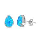 925 Sterling Silver Opal Stud Earrings - Teardrop