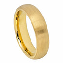 Scratch Free Tungsten Carbide Ring - Yellow Gold Plated - 6mm or 8mm