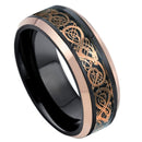 Scratch Free Tungsten Carbide Ring - 8mm Celtic Dragon Design