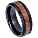 Scratch Free Tungsten Carbide Ring With Koa Wood Inlay - 6mm or 8mm