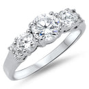 925 Sterling Silver Engagement Ring - 5-6-5mm CZ