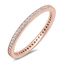 925 Sterling Silver CZ Eternity Ring - 2mm Colored CZ