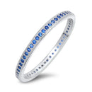 925 Sterling Silver CZ Eternity Ring - 2mm Colored CZ