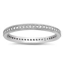 925 Sterling Silver CZ Eternity Ring - 2mm Colored CZ