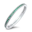 925 Sterling Silver CZ Eternity Ring - 2mm Colored CZ