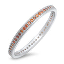 925 Sterling Silver CZ Eternity Ring - 2mm Colored CZ