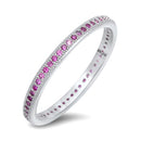 925 Sterling Silver CZ Eternity Ring - 2mm Colored CZ