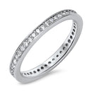 925 Sterling Silver CZ Eternity Ring - 2mm