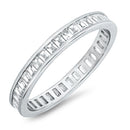 925 Sterling Silver CZ Eternity Ring - 3mm