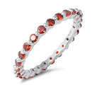 925 Sterling Silver CZ Eternity Ring - 2mm Colored CZ